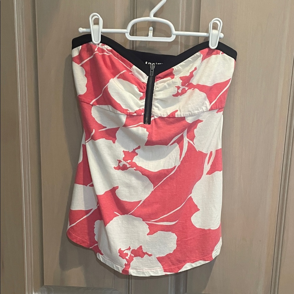 Roxy Pink and White Floral Crop Top